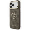 Guess 4G Big 4G Classic Logo Big Strap Metal Buttons-hoesje met band voor Apple iPhone 18 Pro Max / 17 Pro Max, bruin