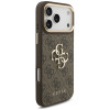 Guess 4G Big 4G Classic Logo Big Strap Metal Buttons-hoesje met band voor Apple iPhone 18 Pro Max / 17 Pro Max, bruin