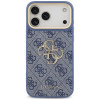 Guess 4G Big 4G Classic Logo Big Strap Metal Buttons hoesje met band voor Apple iPhone 18 Pro Max / 17 Pro Max, blauw