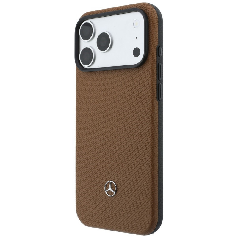 Mercedes-Benz Grill Pattern Leather MagSafe-hoesje en kaartportemonnee-set voor Apple iPhone 18 Pro Max / 17 Pro Max, camel