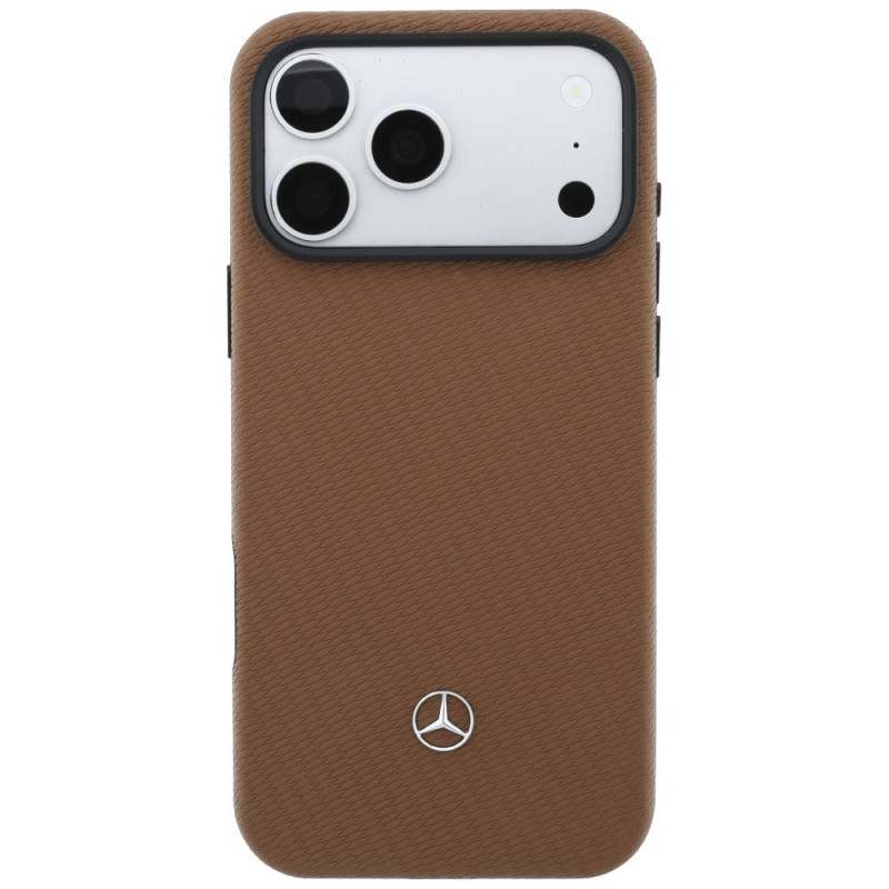 Mercedes-Benz Grill Pattern Leather MagSafe-hoesje en kaartportemonnee-set voor Apple iPhone 18 Pro Max / 17 Pro Max, camel