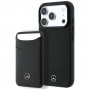 Mercedes-Benz hoesje Grill Pattern en kaartportemonnee van leer MagSafe voor Apple iPhone 18 Pro Max / 17 Pro Max, zwart