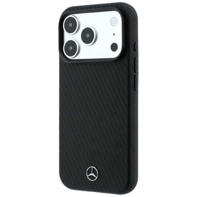 Mercedes-Benz hoesje Grill Pattern en kaartportemonnee van leer MagSafe voor Apple iPhone 18 Pro Max / 17 Pro Max, zwart