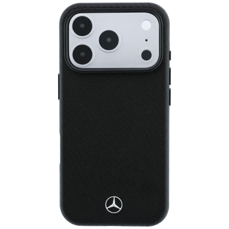 Mercedes-Benz hoesje Grill Pattern en kaartportemonnee van leer MagSafe voor Apple iPhone 18 Pro Max / 17 Pro Max, zwart