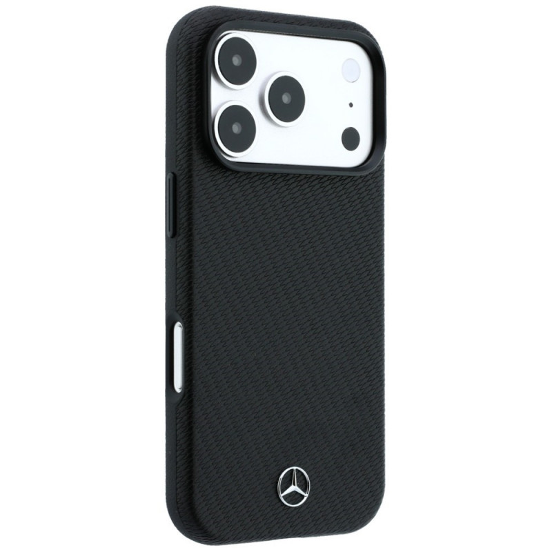 Mercedes-Benz hoesje Grill Pattern en kaartportemonnee van leer MagSafe voor Apple iPhone 18 Pro Max / 17 Pro Max, zwart