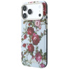 Guess GUE6026 Blossom Roses Print MagSafe-hoesje voor Apple iPhone 18 Pro / 17 Pro, blauw