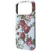 Guess GUE6026 Blossom Roses Print MagSafe-hoesje voor Apple iPhone 18 Pro / 17 Pro, blauw
