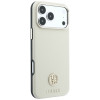 Guess GUE005545 Grained Round Strass Logo MagSafe-hoesje voor Apple iPhone 18 Pro / 17 Pro, beige