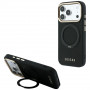 Guess Ring Stand 360 Grained Classic Logo MagSafe-hoesje voor Apple iPhone 18 Pro / 17 Pro, zwart