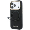Guess Ring Stand 360 Grained Classic Logo MagSafe-hoesje voor Apple iPhone 18 Pro / 17 Pro, zwart