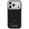 Guess Ring Stand 360 Grained Classic Logo MagSafe-hoesje voor Apple iPhone 18 Pro / 17 Pro, zwart