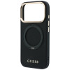 Guess Ring Stand 360 Grained Classic Logo MagSafe-hoesje voor Apple iPhone 18 Pro / 17 Pro, zwart
