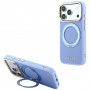 Guess Ring Stand 360 Grained Classic Logo MagSafe-hoesje voor Apple iPhone 18 Pro Max / 17 Pro Max, lichtblauw