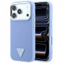 Guess Grained Triangle Logo MagSafe-hardcase voor Apple iPhone 18 Pro / 17 Pro, blauw