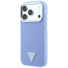 Guess Grained Triangle Logo MagSafe-hardcase voor Apple iPhone 18 Pro / 17 Pro, blauw