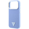 Guess Grained Triangle Logo MagSafe-hardcase voor Apple iPhone 18 Pro / 17 Pro, blauw