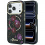 Guess GUE6042 IML Glitter Blossom Roses MagSafe hardcase voor Apple iPhone 18 Pro Max / 17 Pro Max, zwart