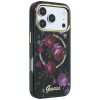 Guess GUE6042 IML Glitter Blossom Roses MagSafe hardcase voor Apple iPhone 18 Pro Max / 17 Pro Max, zwart