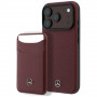 Mercedes-Benz Grill Pattern Leather MagSafe-hoesje en kaartportemonnee-set voor Apple iPhone 18 Pro / 17 Pro, bordeaux