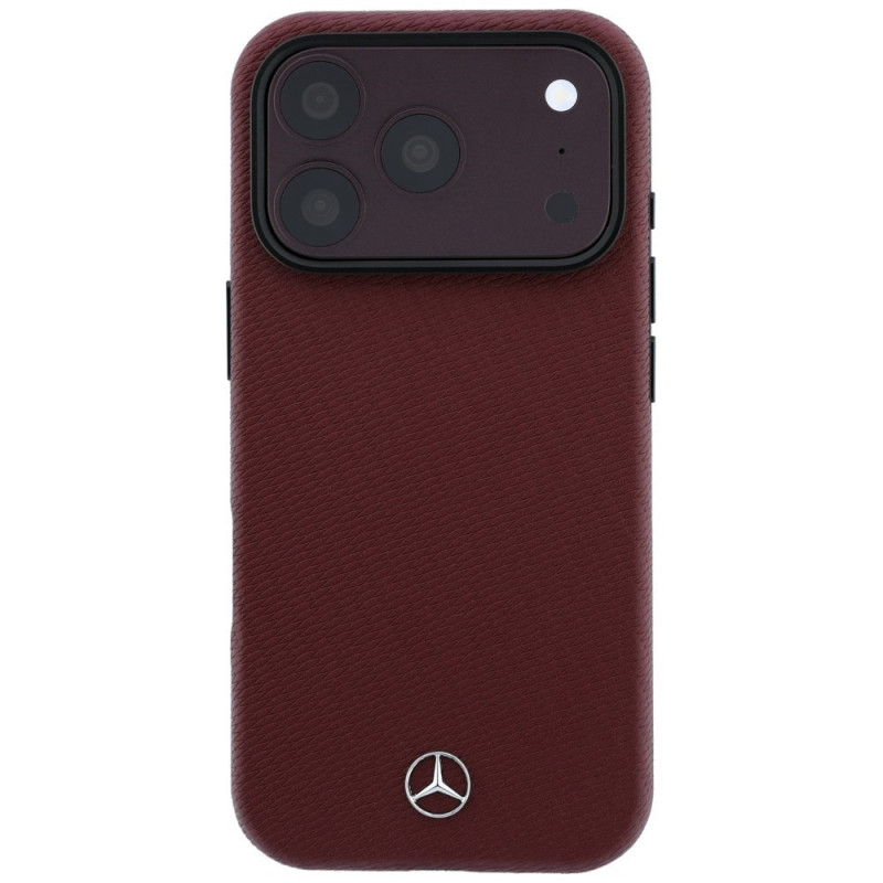 Mercedes-Benz Grill Pattern Leather MagSafe-hoesje en kaartportemonnee-set voor Apple iPhone 18 Pro / 17 Pro, bordeaux