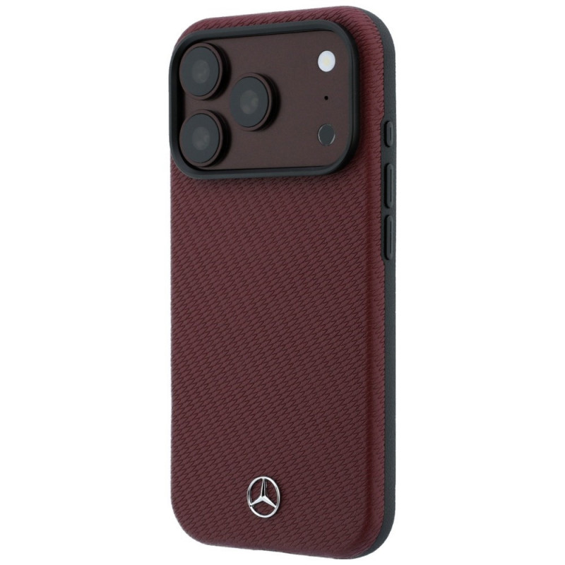 Mercedes-Benz Case Grill Pattern en kaarthouder van leer MagSafe voor Apple iPhone 18 Pro Max / 17 Pro Max, zwart