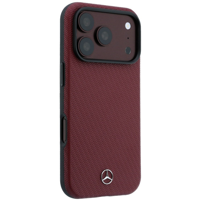 Mercedes-Benz Case Grill Pattern en kaarthouder van leer MagSafe voor Apple iPhone 18 Pro Max / 17 Pro Max, zwart