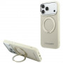 Karl Lagerfeld Ring Stand 360 Saffiano Classic Logo MagSafe-hoesje voor Apple iPhone 18 Pro / 17 Pro, beige