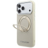 Karl Lagerfeld Ring Stand 360 Saffiano Classic Logo MagSafe-hoesje voor Apple iPhone 18 Pro / 17 Pro, beige