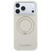 Karl Lagerfeld Ring Stand 360 Saffiano Classic Logo MagSafe-hoesje voor Apple iPhone 18 Pro / 17 Pro, beige