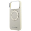Karl Lagerfeld Ring Stand 360 Saffiano Classic Logo MagSafe-hoesje voor Apple iPhone 18 Pro / 17 Pro, beige