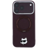 Karl Lagerfeld met Ring Stand 360 Choupette Head Pin MagSafe-hoesje voor Apple iPhone 18 Pro / 17 Pro, bordeauxrood (KLD22763)