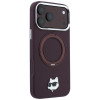 Karl Lagerfeld met Ring Stand 360 Choupette Head Pin MagSafe-hoesje voor Apple iPhone 18 Pro / 17 Pro, bordeauxrood (KLD22763)