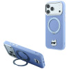 Karl Lagerfeld met Ring Stand 360 Choupette Head Pin MagSafe-hoesje voor Apple iPhone 18 Pro Max / 17 Pro Max, lichtblauw (KF003220)