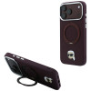 Karl Lagerfeld met Ring Stand 360 Karl Head Pin MagSafe-hoesje voor Apple iPhone 18 Pro Max / 17 Pro Max, bordeauxrood