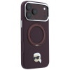 Karl Lagerfeld met Ring Stand 360 Karl Head Pin MagSafe-hoesje voor Apple iPhone 18 Pro Max / 17 Pro Max, bordeauxrood