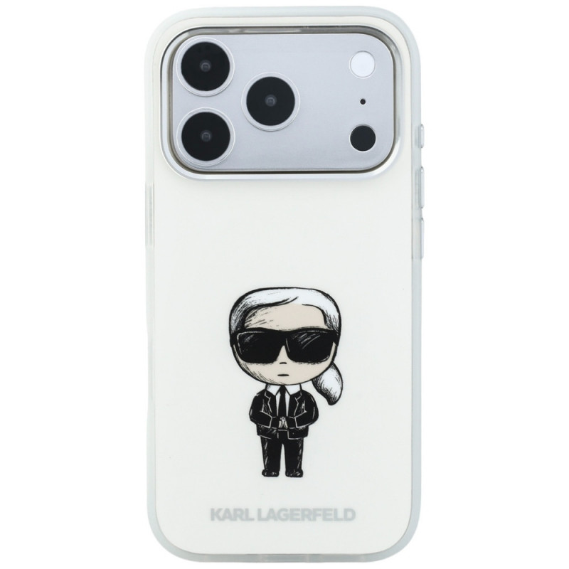 Karl Lagerfeld IML Ikonik Sketch Print MagSafe-hoesje voor Apple iPhone 18 Pro Max / 17 Pro Max, beige (KLD22794)