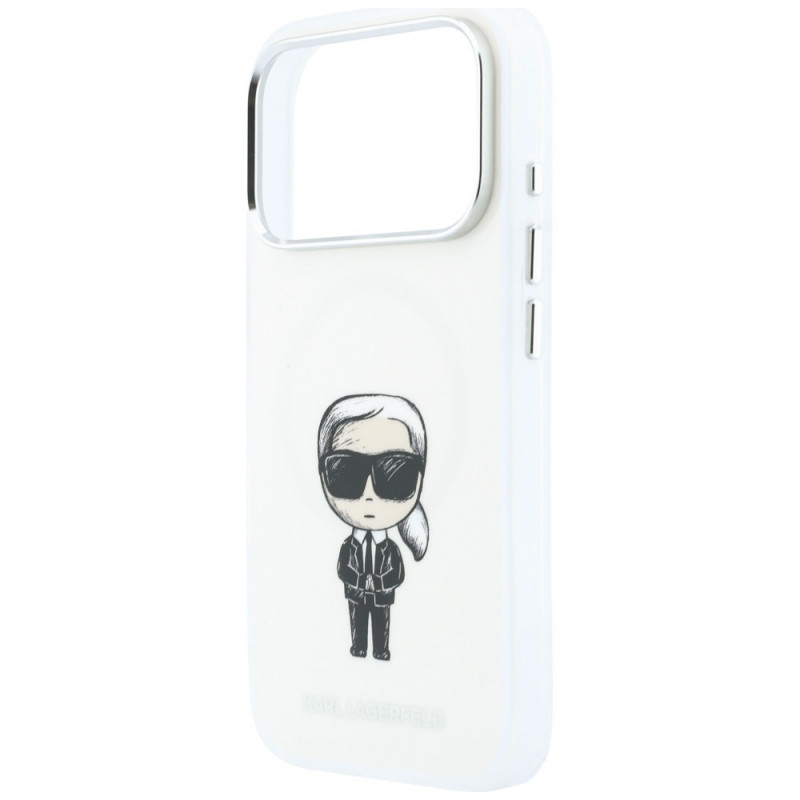 Karl Lagerfeld IML Ikonik Sketch Print MagSafe-hoesje voor Apple iPhone 18 Pro Max / 17 Pro Max, beige (KLD22794)