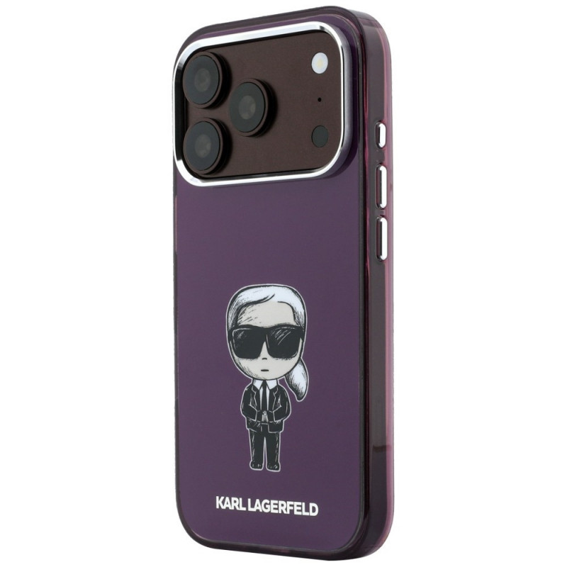 Karl Lagerfeld IML Ikonik Sketch Print MagSafe-hoesje voor Apple iPhone 18 Pro / 17 Pro, bordeauxrood