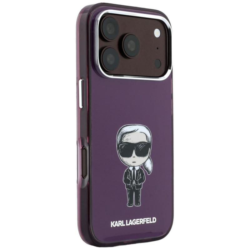 Karl Lagerfeld IML Ikonik Sketch Print MagSafe-hoesje voor Apple iPhone 18 Pro / 17 Pro, bordeauxrood