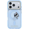 Karl Lagerfeld Peekaboo Logo MagSafe-hoesje voor Apple iPhone 18 Pro Max / 17 Pro Max, blauw