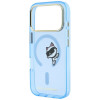 Karl Lagerfeld Peekaboo Logo MagSafe-hoesje voor Apple iPhone 18 Pro Max / 17 Pro Max, blauw