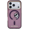 Karl Lagerfeld Peekaboo Logo MagSafe-hoesje voor Apple iPhone 18 Pro / 17 Pro, bordeauxrood