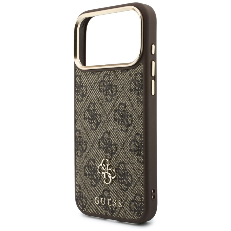 Guess 4G-hoesje met portemonnee, MagSafe, voor Apple iPhone 18 Pro / 17 Pro, bruin