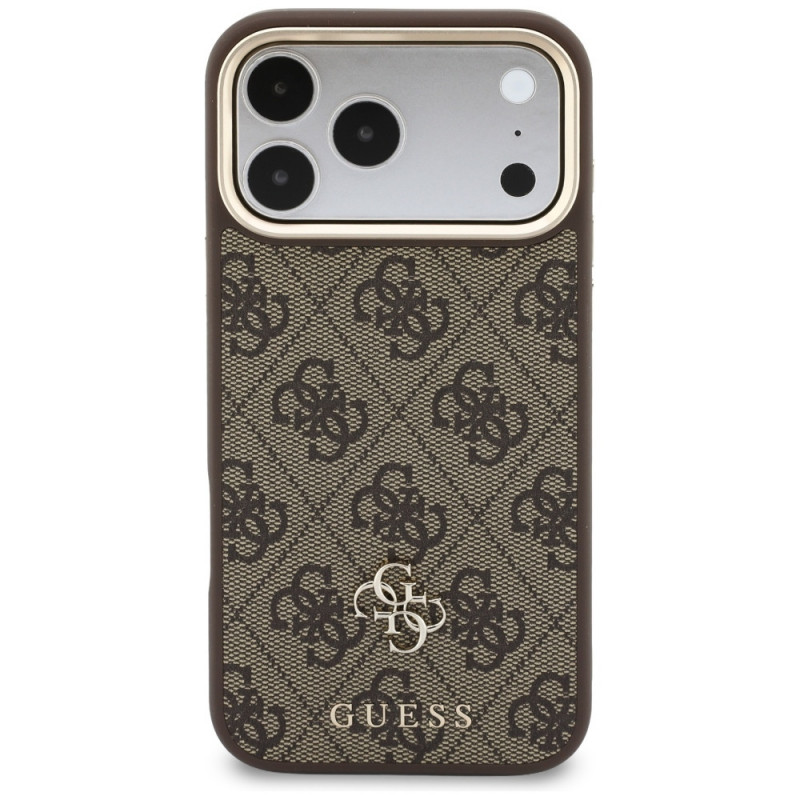 Guess 4G hoesje met portemonnee, MagSafe, voor Apple iPhone 18 Pro Max / 17 Pro Max, bruin