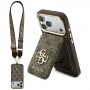 Guess 4G-hoesje met portemonnee en koord, MagSafe, voor Apple iPhone 18 Pro / 17 Pro, bruin