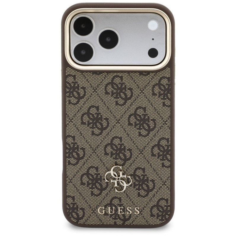 Guess 4G-hoesje met portemonnee en koord, MagSafe, voor Apple iPhone 18 Pro Max / 17 Pro Max, bruin