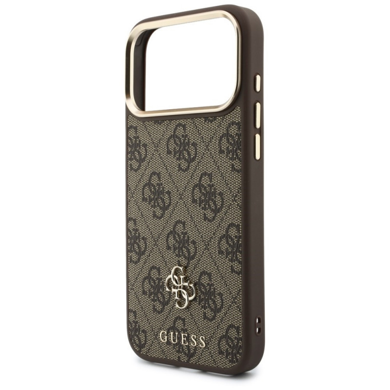 Guess 4G-hoesje met portemonnee en koord, MagSafe, voor Apple iPhone 18 Pro Max / 17 Pro Max, bruin