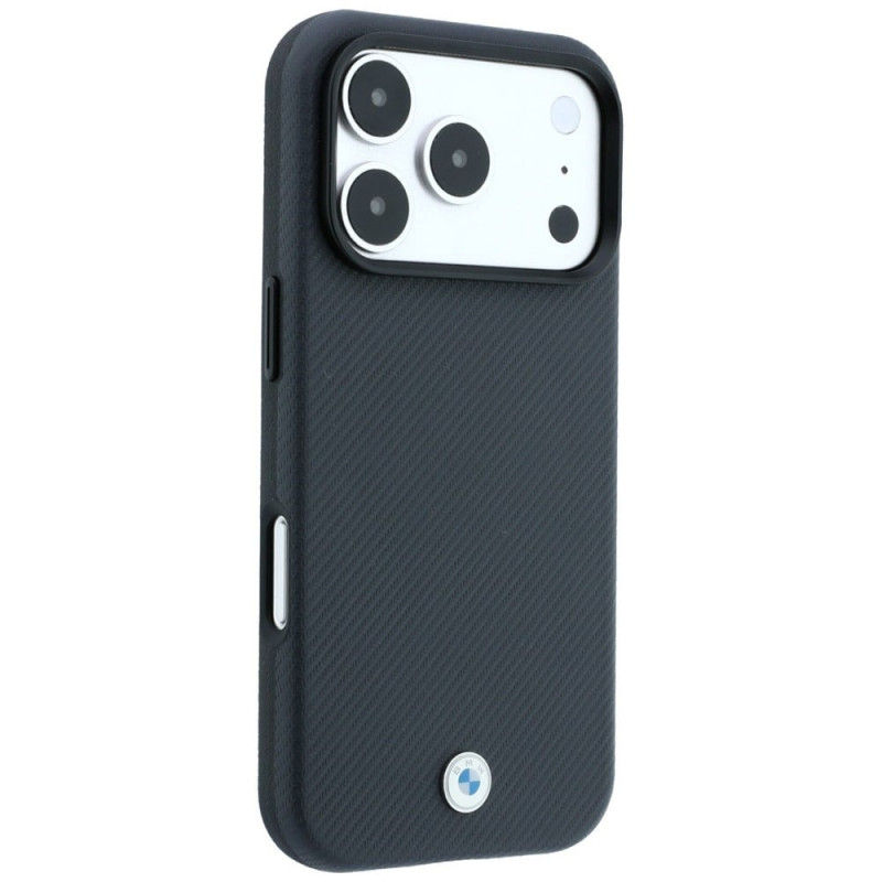 BMW Kevlar Metal Logo MagSafe-hoesje voor Apple iPhone 18 Pro / 17 Pro, antraciet