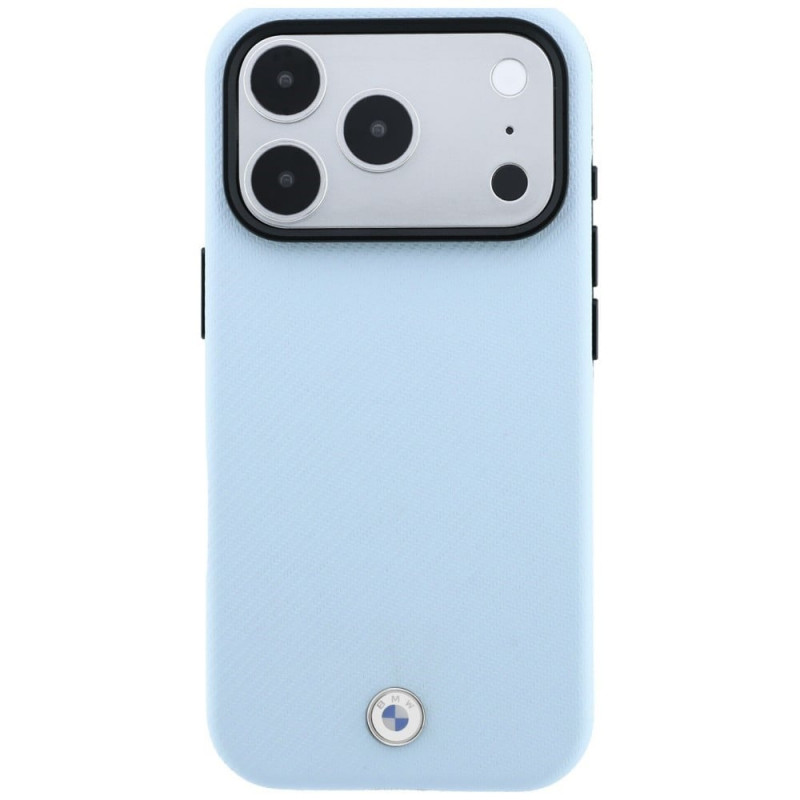 BMW Kevlar Metal Logo MagSafe-hoesje voor Apple iPhone 18 Pro Max / 17 Pro Max, blauw