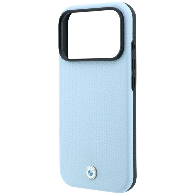 BMW Kevlar Metal Logo MagSafe-hoesje voor Apple iPhone 18 Pro Max / 17 Pro Max, blauw